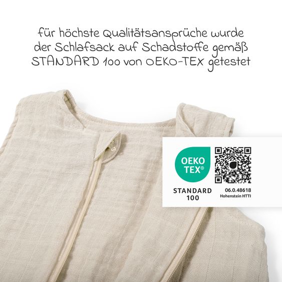 Makian Musselin-Schlafsack - Beige - Gr. 90 cm