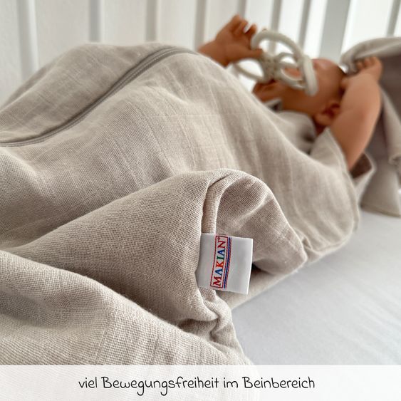 Makian Muslin sleeping bag - Greige - Size 110 cm