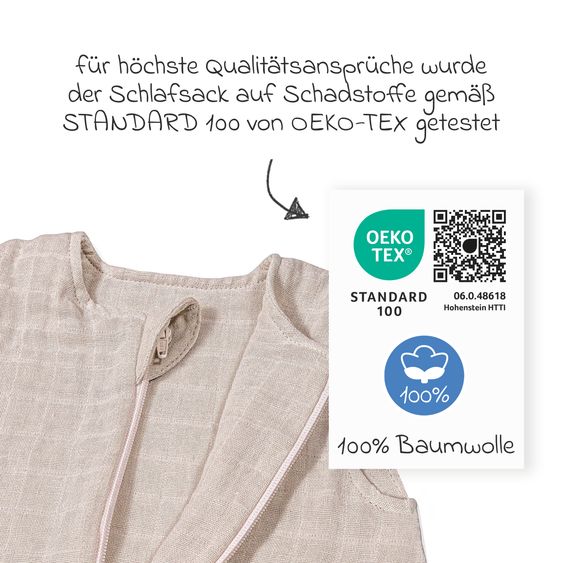 Makian Muslin sleeping bag - Greige - Size 110 cm