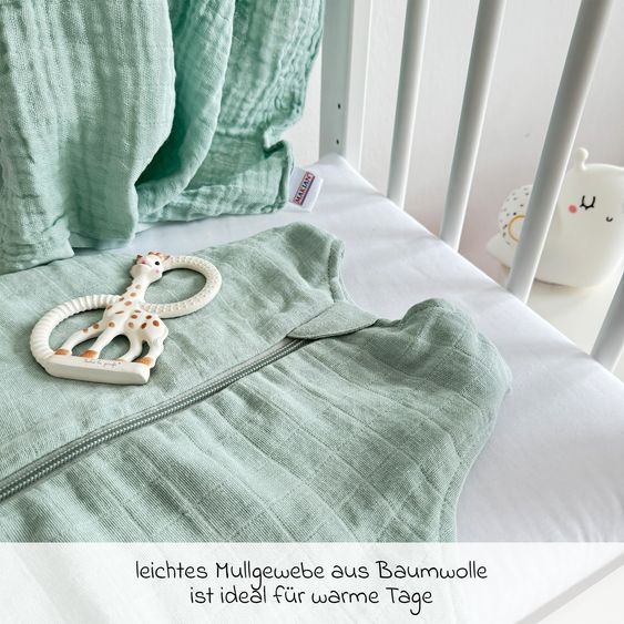 Makian Musselin-Schlafsack - Mintgrün - Gr. 70 cm