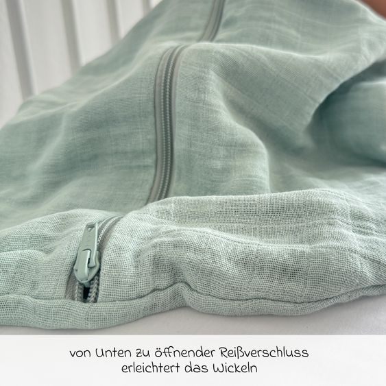 Makian Musselin-Schlafsack - Mintgrün - Gr. 70 cm