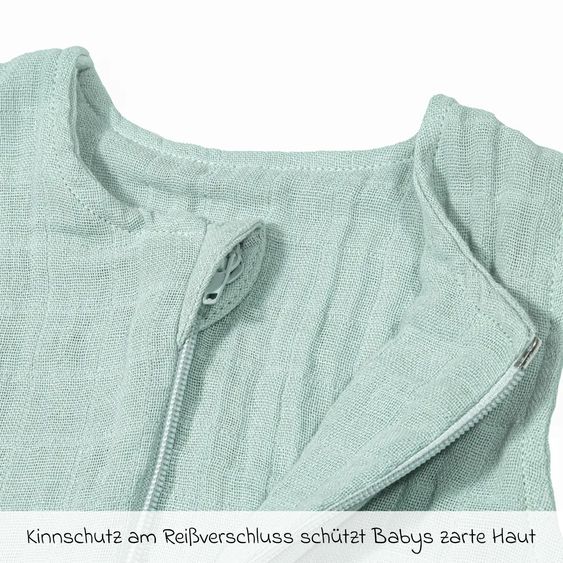 Makian Musselin-Schlafsack - Mintgrün - Gr. 70 cm