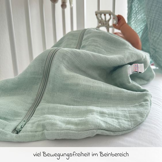 Makian Musselin-Schlafsack - Mintgrün - Gr. 70 cm