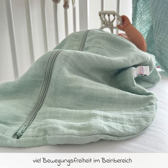 Makian Musselin-Schlafsack - Mint - Gr. 90 cm