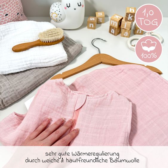 Makian Sacco a pelo in mussola - polvere - misura 70 cm