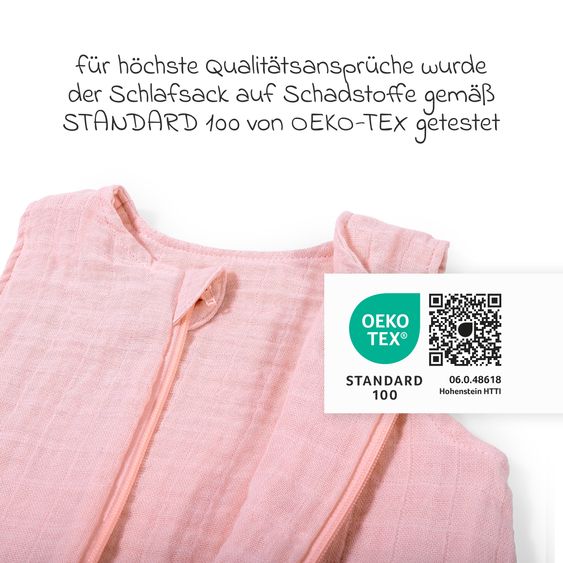 Makian Musselin-Schlafsack - Puder - Gr. 80 cm