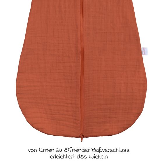 Makian Musselin-Schlafsack - Terracotta - Gr. 80 cm