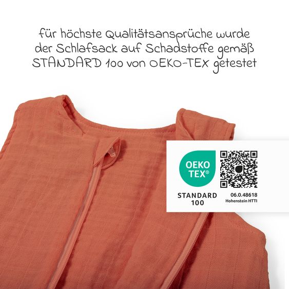 Makian Musselin-Schlafsack - Terracotta - Gr. 80 cm
