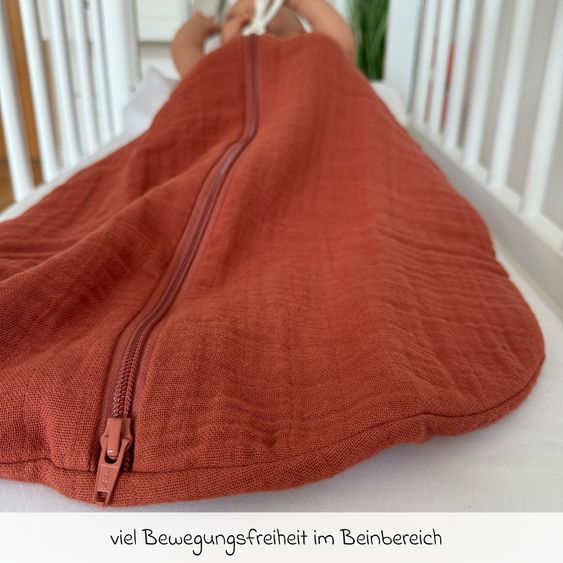 Makian Musselin-Schlafsack - Terracotta - Gr. 80 cm