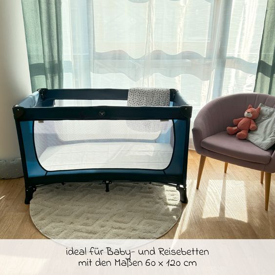 Makian Wasserdichte Betteinlage / Matratzenauflage für Baby- & Reisebetten - Molton 60 x 120 cm