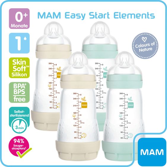 MAM 10-tlg. Starter-Set Easy Start Anti-Colic Elements - Mint Beige