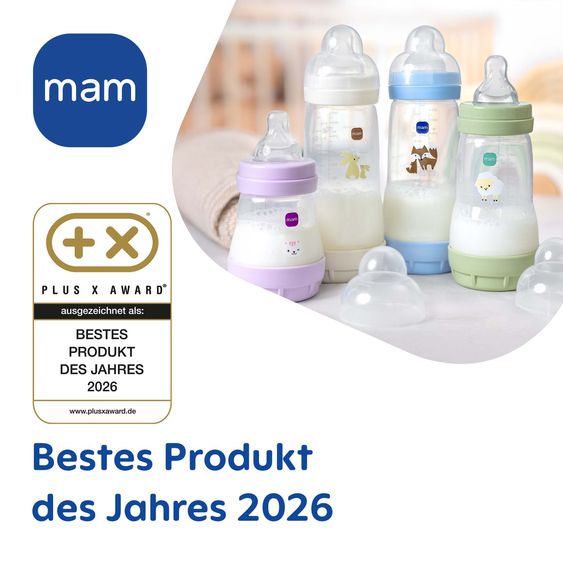 MAM 5-tlg. Starter Set Welcome to the world - 3 PP-Flaschen Easy Start Anti-Colic, Schnuller Start & Schnullerkette - Beige
