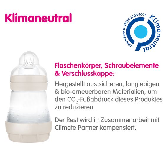 MAM 5-tlg. Starter Set Welcome to the world - 3 PP-Flaschen Easy Start Anti-Colic, Schnuller Start & Schnullerkette - Blau