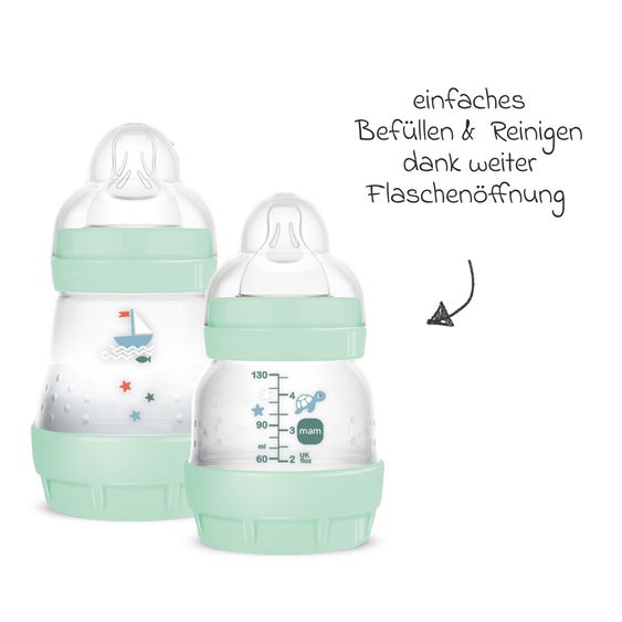 MAM 6-tlg. Neugeborenen Flaschen-Set Easy Start Anti-Colic - Mint