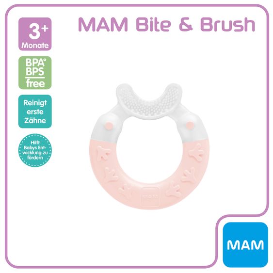 MAM Beißring Bite & Brush - Rosa