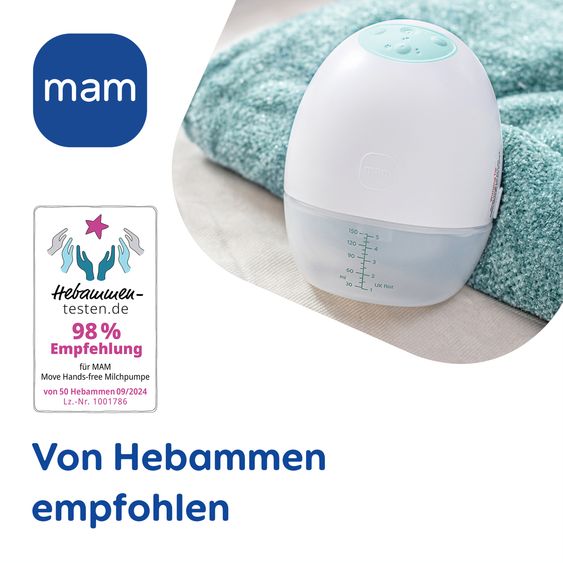 MAM Tiralatte Elettrico Hands-free incl. PP-biberon Easy Start Anti-Colic & 5 sacchetti per latte materno gratuiti