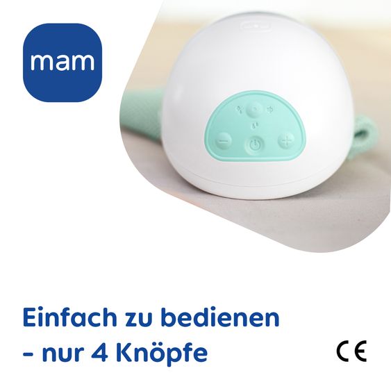 MAM Tiralatte Elettrico Hands-free incl. PP-biberon Easy Start Anti-Colic & 5 sacchetti per latte materno gratuiti