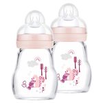 Glas-Flasche 2er Pack Feel Good 170 ml - Silikon Gr. 1 - Vogel & Eichhörnchen