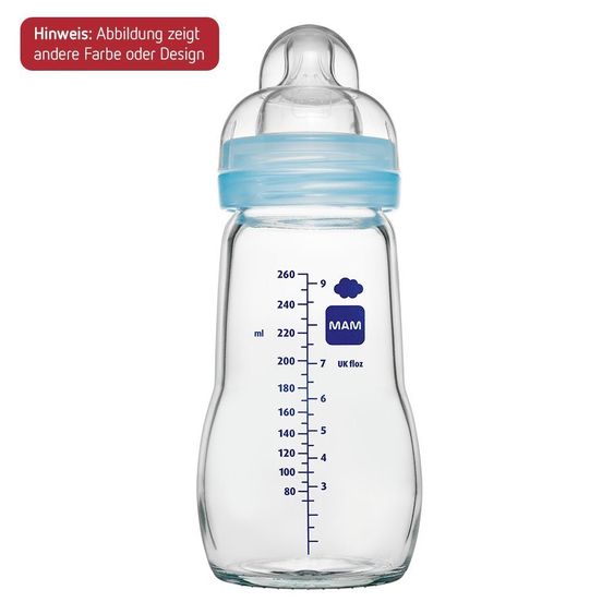 MAM Glas-Flasche Feel Good 260 ml - Silikon Gr. 1 - Rosa