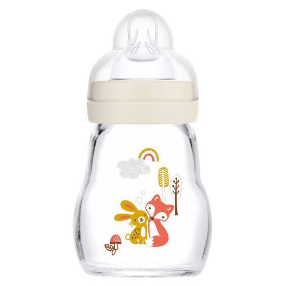 MAM Glas-Flasche Feel Good Elements 170 ml - Silikon Gr. 1 - Hase & Fuchs