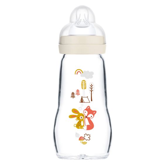 MAM Glas-Flasche Feel Good Elements 260 ml - Silikon Gr. 1 - Hase & Fuchs