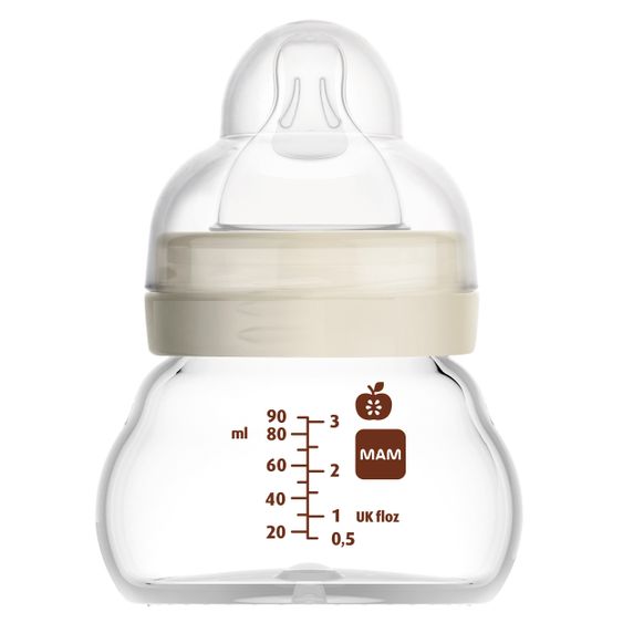 MAM Glas-Flasche Feel Good Glass Bottle 90 ml - Silikon Gr. 1
