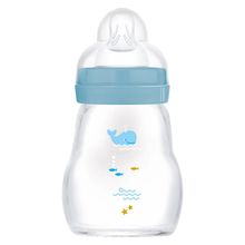 Glass Bottle Feel Good - Silicone 170 ml - Whale - Blue - Size: 1