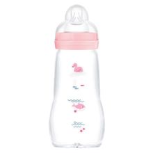 Glas-Flasche Feel Good - Silikon 260 ml - Schwan & Delfin - Rosa - Gr. 1