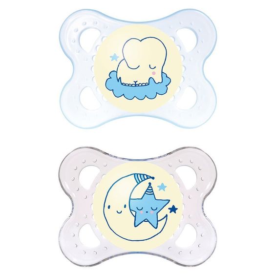 MAM Leucht-Schnuller 2er Pack Night - Latex 0-6 M - für Jungen