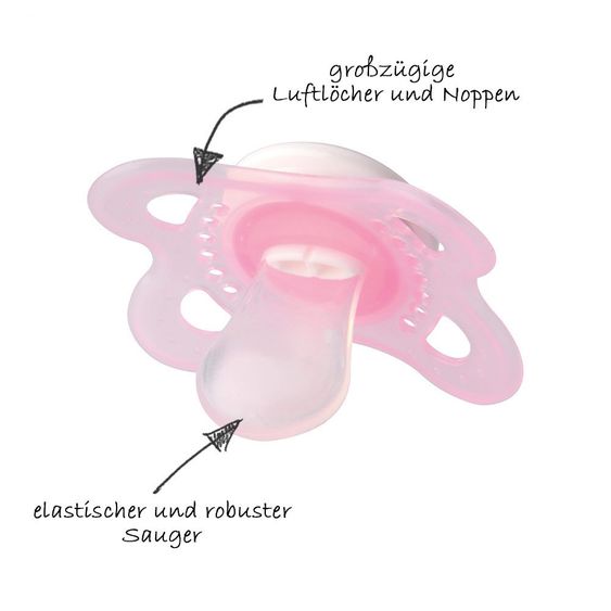 MAM Leucht-Schnuller 2er Pack Night - Silikon 0-6 M - für Mädchen