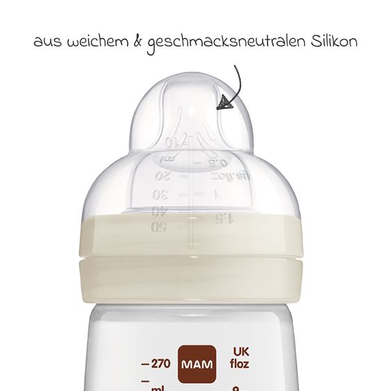 MAM PP-Flasche 2er Pack Easy Active Baby Bottle 270 ml - Silikon Gr. 1 - Biene & Igel