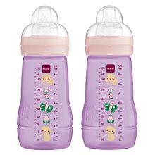 PP bottle 2-pack Easy Active Baby Bottle 270 ml - silicone size 1 - cat & butterfly