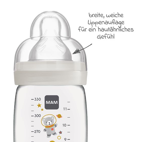 MAM PP bottle 2-pack Easy Active Baby Bottle 330 ml - silicone size 2 - space - gray