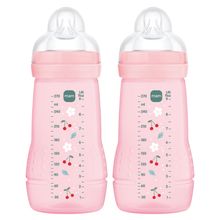 PP-Flasche 2er Pack Easy Active Baby Bottle - Silikon 270 ml - Kirschen - Gr. 1