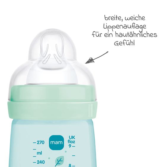 MAM PP-Flasche 2er Pack Easy Active Baby Bottle - Silikon 270 ml - Pilze - Gr. 1