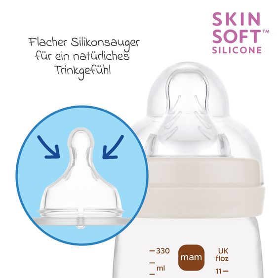 MAM PP-Flasche 2er Pack Easy Active Baby Bottle - Silikon 330 ml - Fuchs - Gr. 2