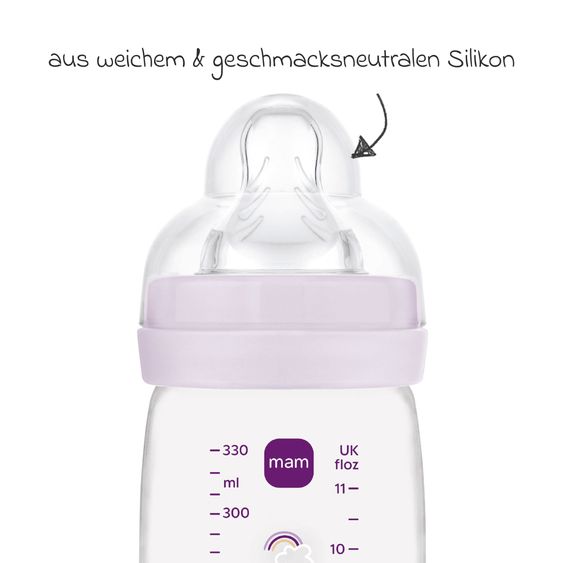 MAM PP-Flasche 2er Pack Easy Active Baby Bottle - Silikon 330 ml - Tiger - Gr. 2