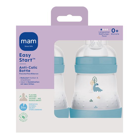 MAM PP-Flasche 2er Pack Easy Start Anti-Colic 160 ml - Blau