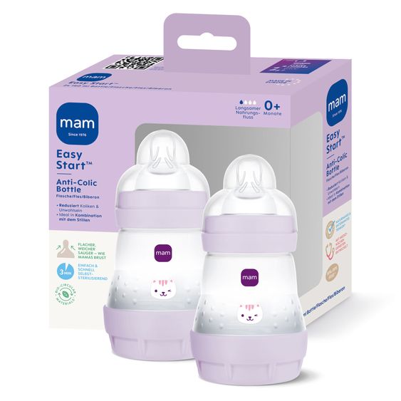 MAM PP-Flasche 2er Pack Easy Start Anti-Colic 160 ml - Lila