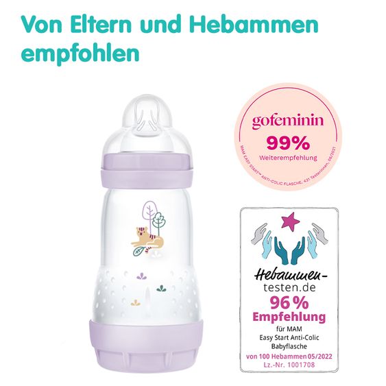 MAM PP bottle 2-pack Easy Start Anti-Colic 260 ml - Purple