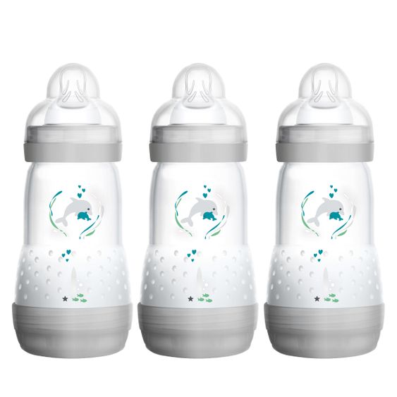 MAM PP-Flasche 3er Pack Easy Start Anti-Colic 260 ml - Grau