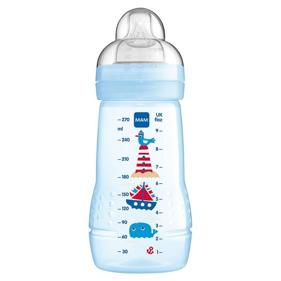 MAM Biberon PP 270 ml - Silicone Taglia 2 - Blu