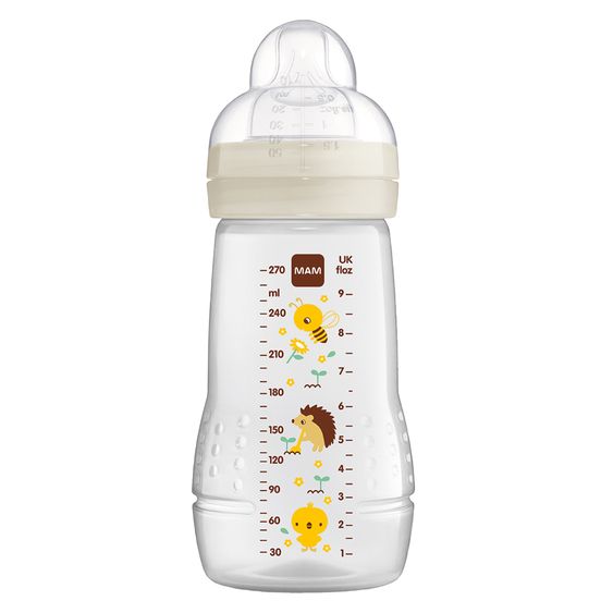 MAM PP-Flasche Easy Active Baby Bottle 270 ml - Silikon Gr. 1 - Biene & Igel
