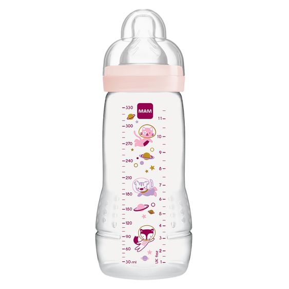 MAM PP bottle Easy Active Baby Bottle 330 ml - Silicone Size 2 - Universe - Pink