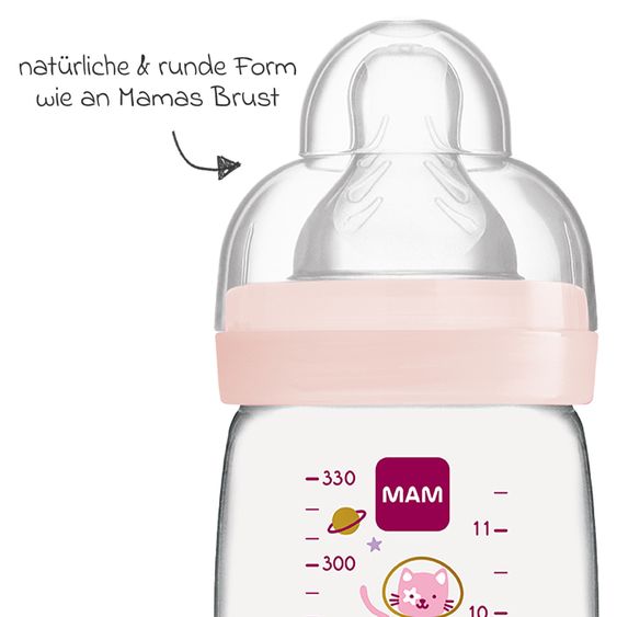 MAM PP Bottle Easy Active Biberon 330 ml - Silicone Gr. 2 - Universo - Rosa