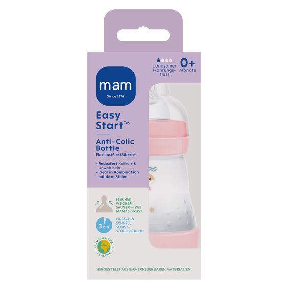 MAM PP-Flasche Easy Start Anti-Colic 160 ml - Delfin - Rosa