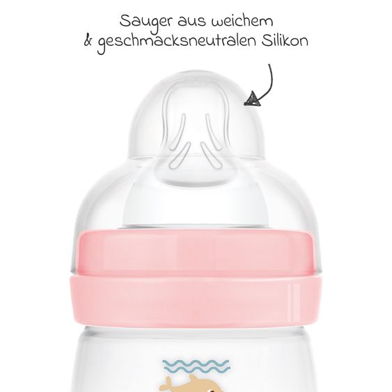 MAM PP-Flasche Easy Start Anti-Colic 160 ml - Delfin - Rosa