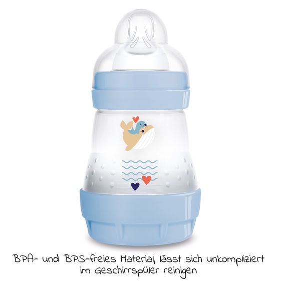 MAM PP-Flasche Easy Start Anti-Colic 160 ml + Silikon-Sauger Gr. 1 - Wal