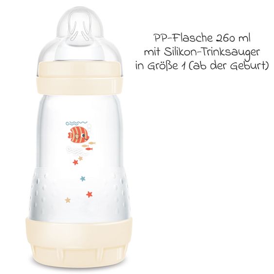 MAM PP-Flasche Easy Start Anti-Colic 260 ml - Fisch - Beige