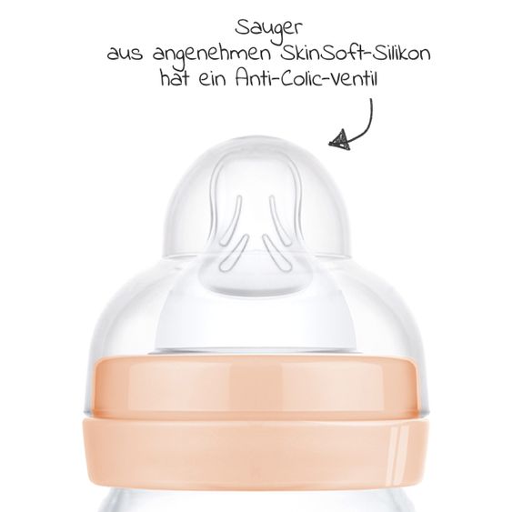 MAM PP-Flasche Easy Start Anti-Colic 260 ml + Silikon-Sauger Gr. 1 - Schildkröte